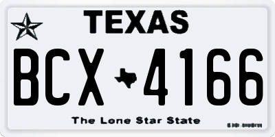 TX license plate BCX4166