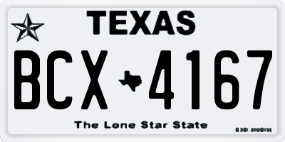 TX license plate BCX4167