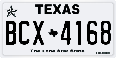 TX license plate BCX4168