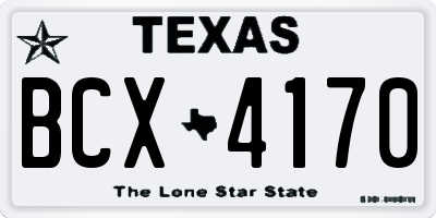 TX license plate BCX4170