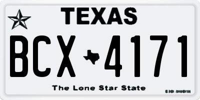 TX license plate BCX4171