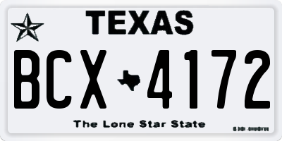 TX license plate BCX4172