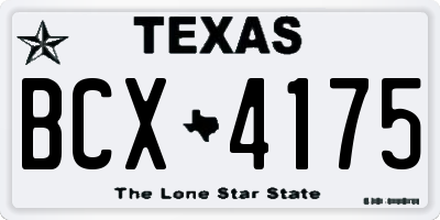 TX license plate BCX4175