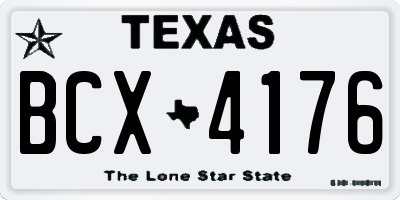 TX license plate BCX4176
