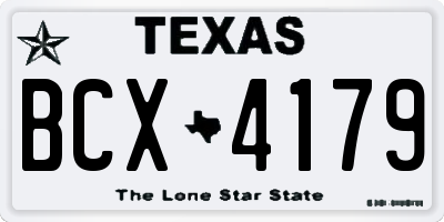 TX license plate BCX4179