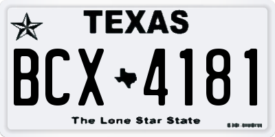 TX license plate BCX4181