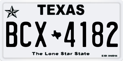TX license plate BCX4182