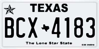 TX license plate BCX4183