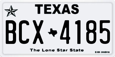 TX license plate BCX4185