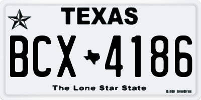 TX license plate BCX4186