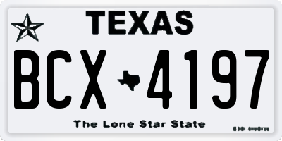 TX license plate BCX4197