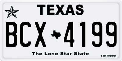 TX license plate BCX4199