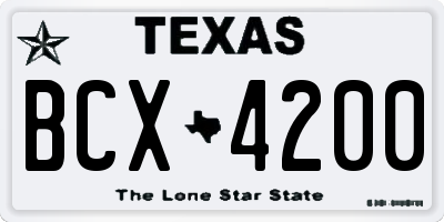 TX license plate BCX4200