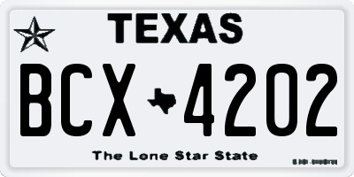 TX license plate BCX4202