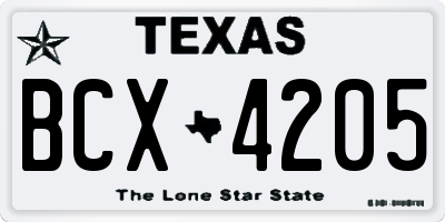 TX license plate BCX4205