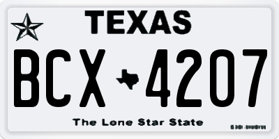 TX license plate BCX4207