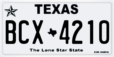 TX license plate BCX4210