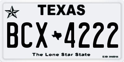 TX license plate BCX4222
