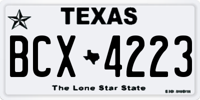 TX license plate BCX4223