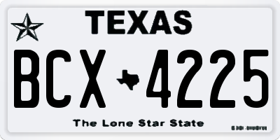 TX license plate BCX4225
