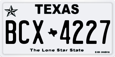 TX license plate BCX4227
