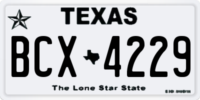 TX license plate BCX4229