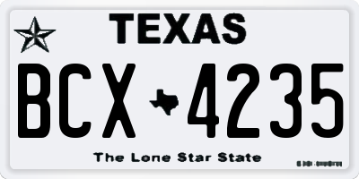 TX license plate BCX4235