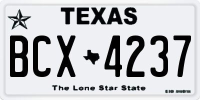 TX license plate BCX4237