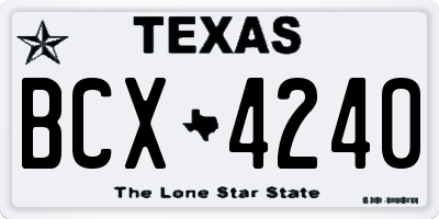 TX license plate BCX4240