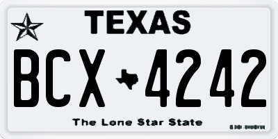 TX license plate BCX4242