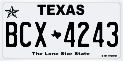 TX license plate BCX4243