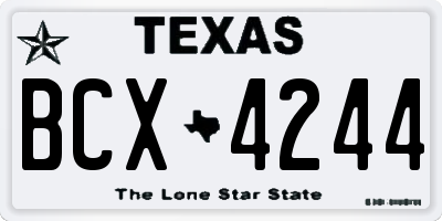 TX license plate BCX4244