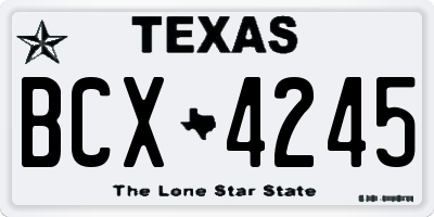 TX license plate BCX4245