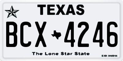 TX license plate BCX4246