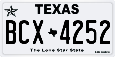 TX license plate BCX4252