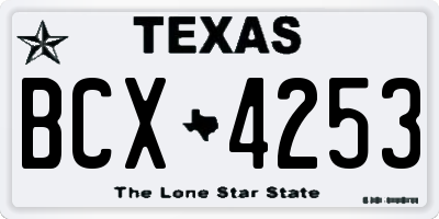TX license plate BCX4253