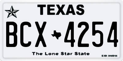TX license plate BCX4254