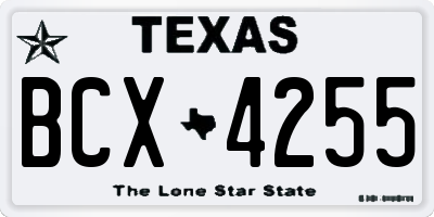TX license plate BCX4255