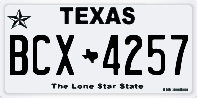 TX license plate BCX4257