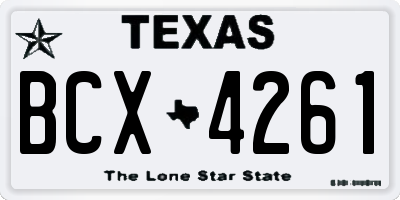 TX license plate BCX4261