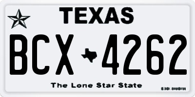 TX license plate BCX4262