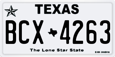 TX license plate BCX4263