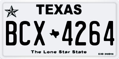 TX license plate BCX4264