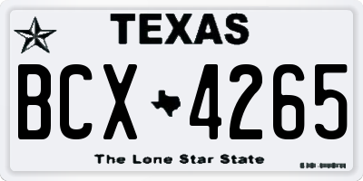 TX license plate BCX4265