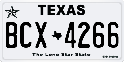 TX license plate BCX4266