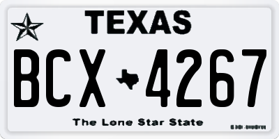 TX license plate BCX4267