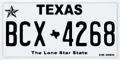 TX license plate BCX4268