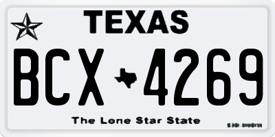 TX license plate BCX4269