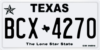 TX license plate BCX4270