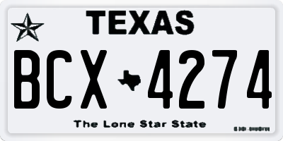 TX license plate BCX4274